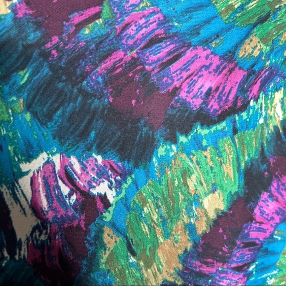 Dana Bachman Water Colors Asymmetric Sleeves Sequin Around Neckline Tunic SZ XL - Picture 14 of 14